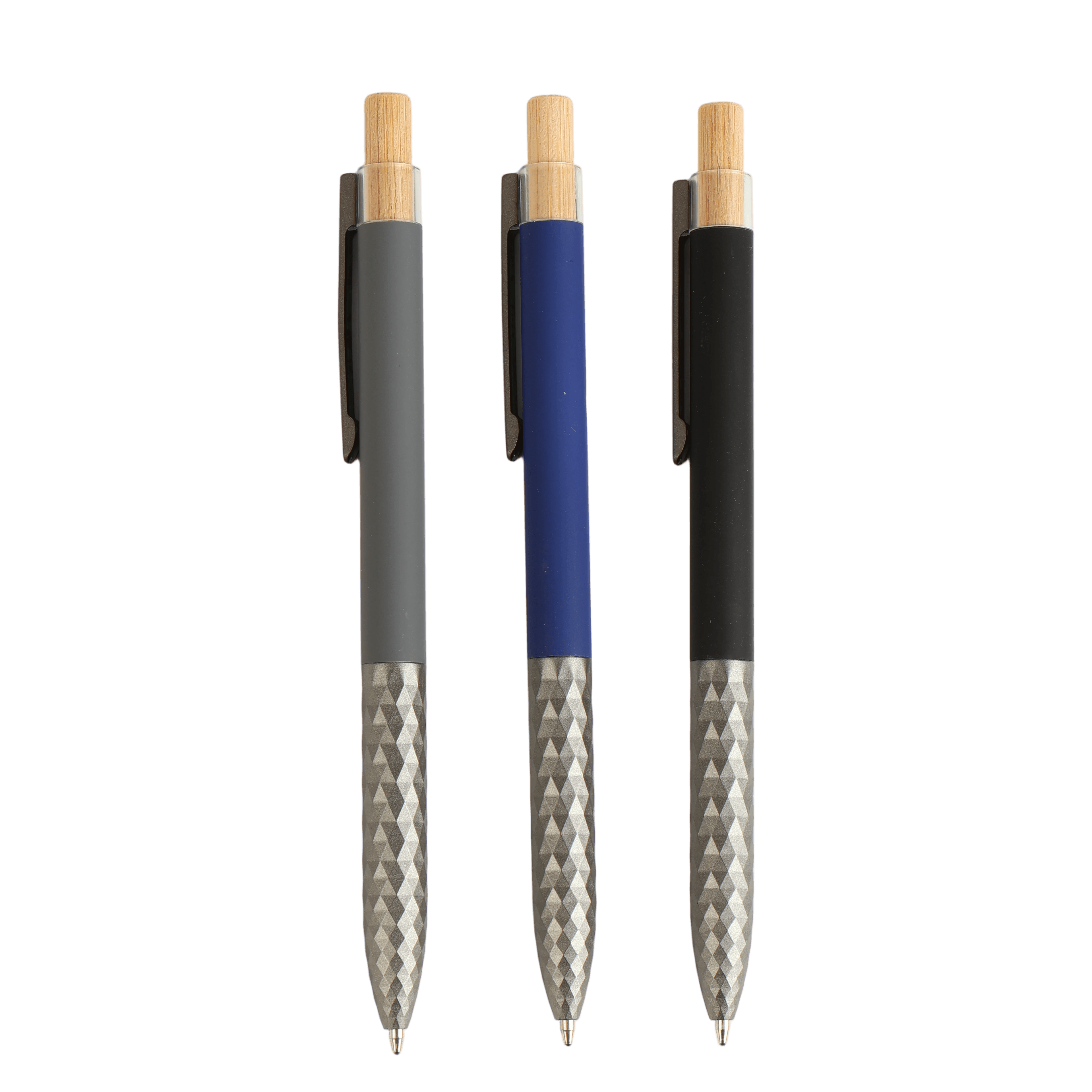 TE892-Promotional gift Recycled Aluminium Metal Pen with Bamboo pusher