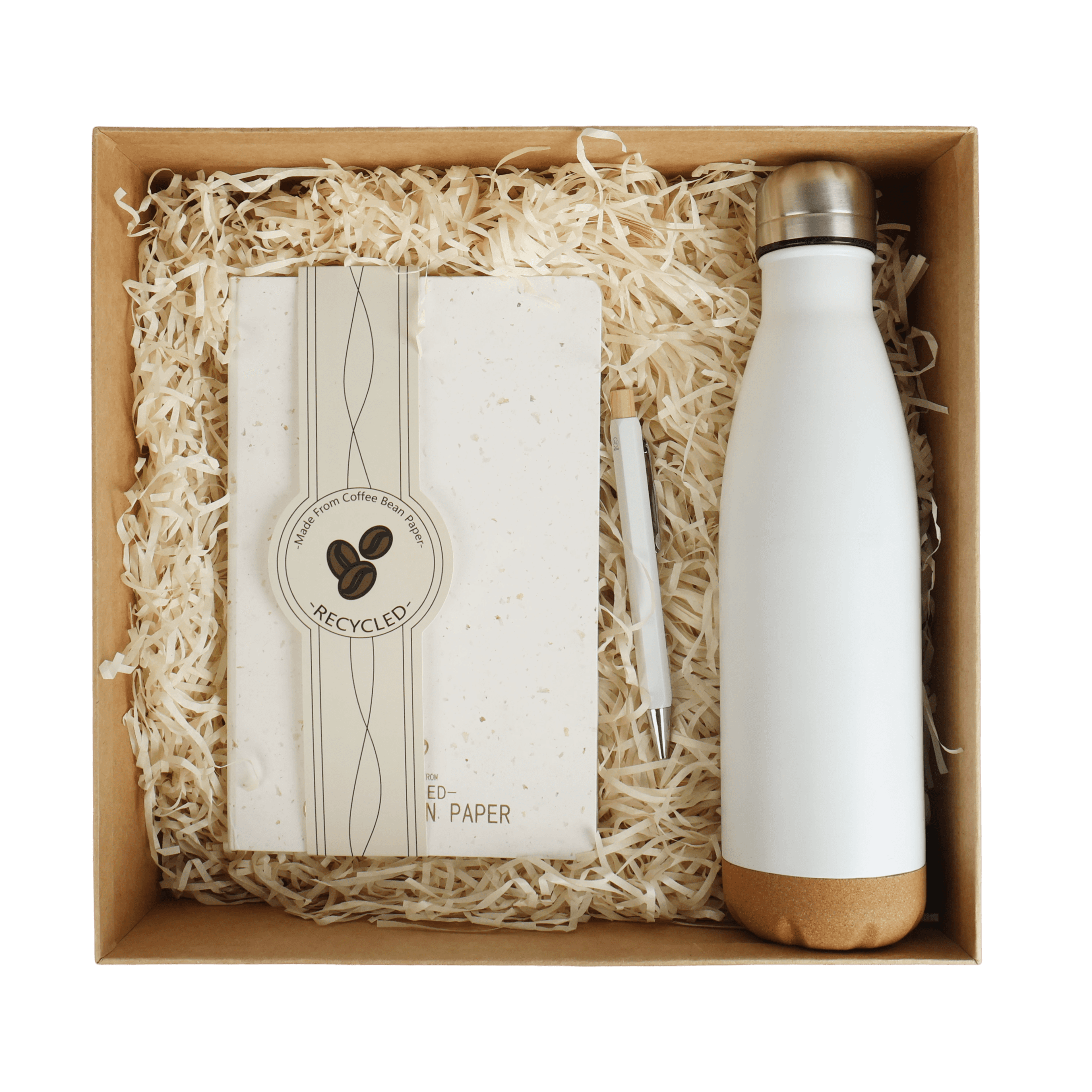 TGS921-promotional gift set with Coffee Waste Notebook & Stainless Steel Bottle