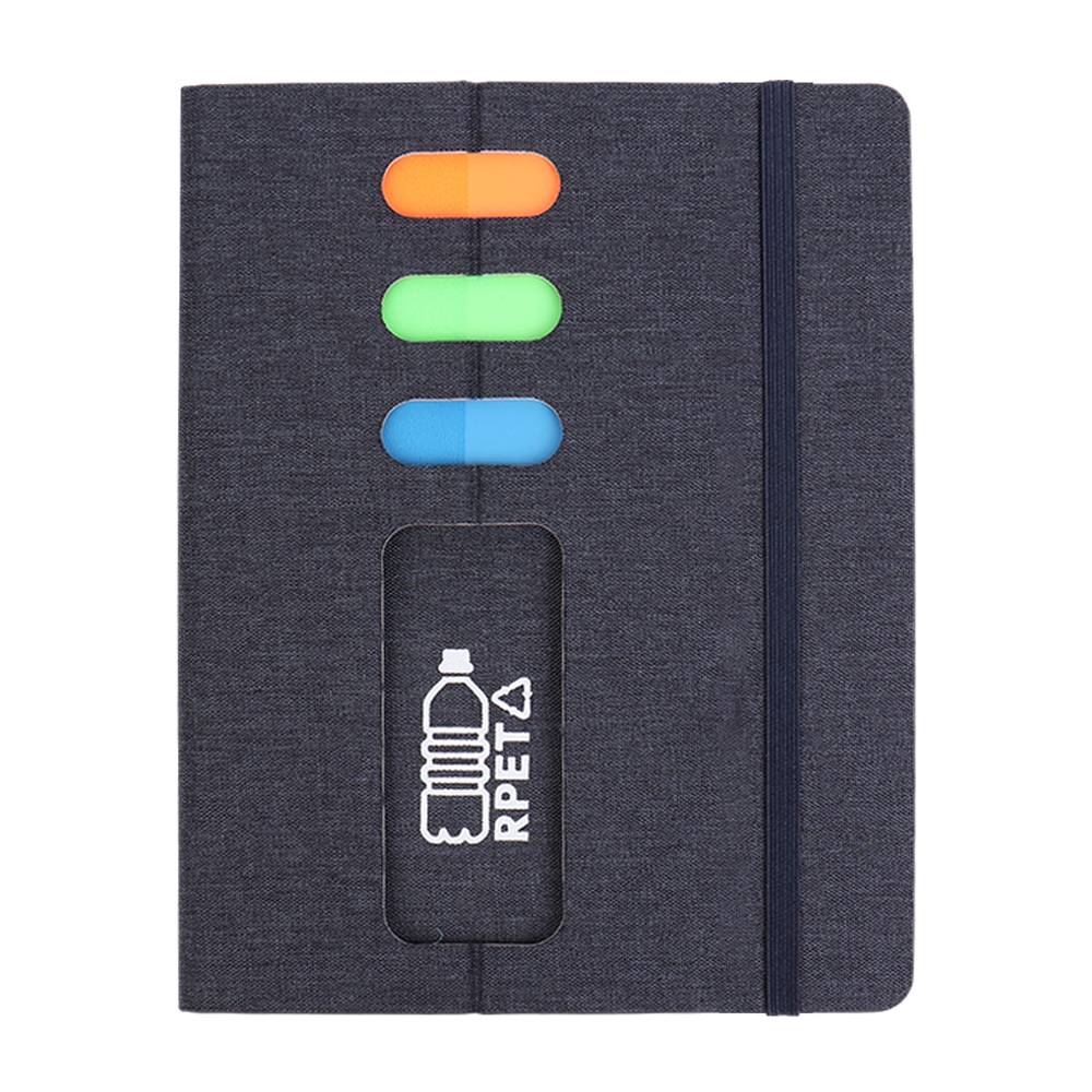 TNB783-A5 RPET Fabric Stand Notebook with Magnetic Folding Design