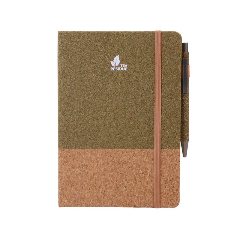 TNB703-Green tea residue and cork double-layer notebook